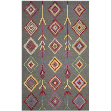 Safavieh 8 x 10 ft. Bellagio Hand Tufted Large Rectangle Area Rug, Dark Grey and Multi BLG551A-8